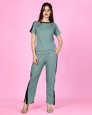 JK Creation Solid, Colorblock Women Track Suit