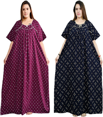 Bindass female collection Women Nighty(Purple, Dark Blue)