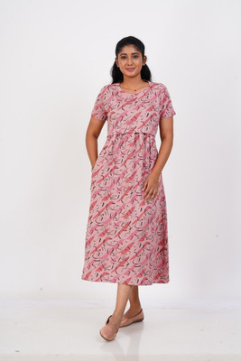 pechiammanfabs Women Maternity/Nursing Nighty(Multicolor)