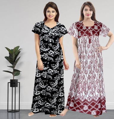 Toomley Women Nighty(Multicolor)