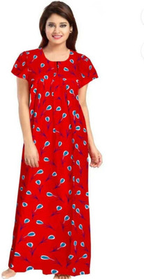 AakarShana Women Nighty(Red)