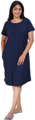AADVI Women Nightshirts(Dark Blue)