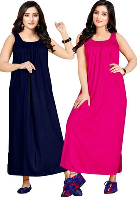 B S ENTERPSES Women Nighty(Multicolor)