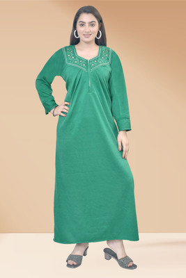 MECHANICALwear Women Nighty(Maroon)