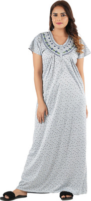 REN STAR Women Nighty(Grey)
