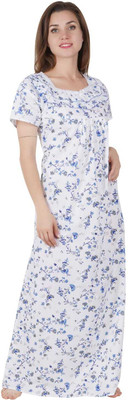 LDHSATI Women Nighty(Blue, White)