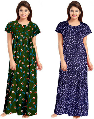 Vatatmaj Creations Women Nighty(Multicolor)