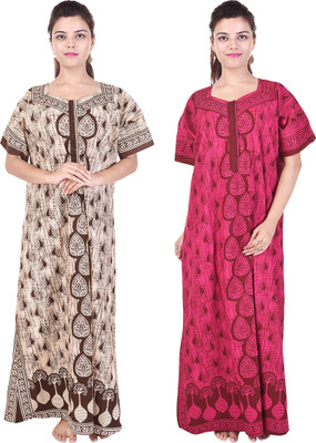 PINK CITY MART Women Nighty(Red)