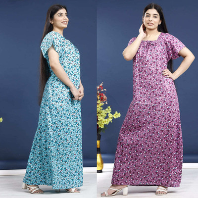 dinesh enterprises Women Nighty(Multicolor)