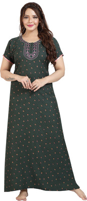 MARK & POLIS Women Nighty(Green)