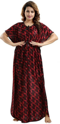 Colorblush Women Nighty(Black, Red)