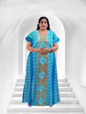 Saicreation Women Nighty(Blue)