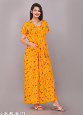DreamBe Women Nighty(Yellow)