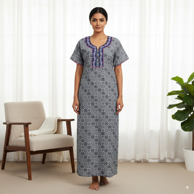 KushiNighties Women Nighty(Grey)