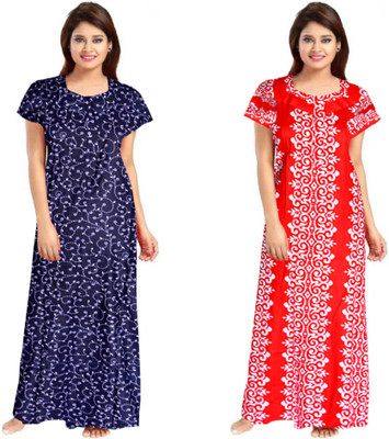 teja fashion Women Nighty(Multicolor)