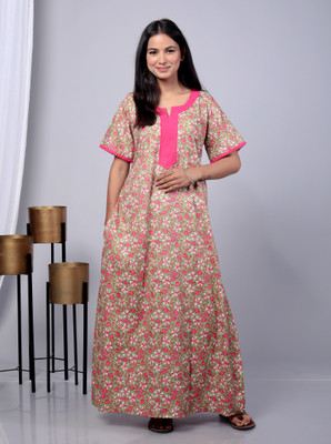 Koutons Women Nighty(Light Green)