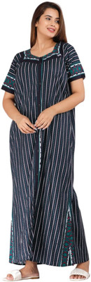 Durga Enterprises Women Maternity/Nursing Nighty(Green)