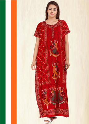 AakarShana Women Nightdress(Red)