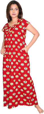 UDI WORLD Women Nighty(Red)