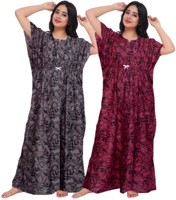 label shalini Women Nighty(Multicolor)