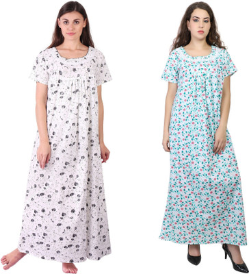 Dymano Women Nighty Set(Multicolor)