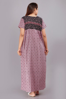 PR PINK ROYALL Women Nighty(Pink)
