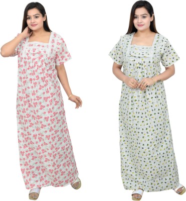 Aj collection Women Nighty(Multicolor)