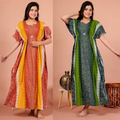 DivyaFashion Women Nighty(Yellow)