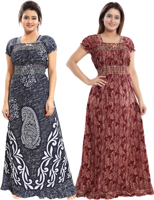 CINCO Women Nighty Set(Multicolor)