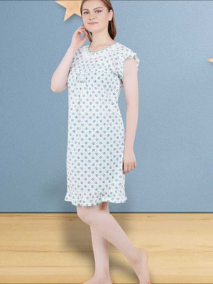 LDHSATI Women Nighty(Blue, White)