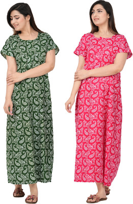 AakarShana Women Nighty(Multicolor)