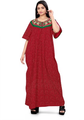 Vinayak Women Nighty(Red)