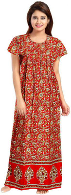 Ruishee Women Nighty(Red)