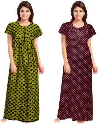 Vatatmaj Creations Women Nighty(Multicolor)