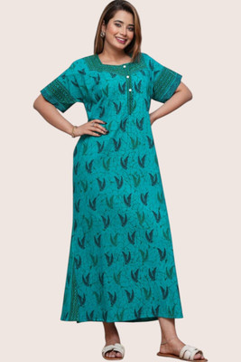 Shakti Enterprises Women Nightdress(Blue)