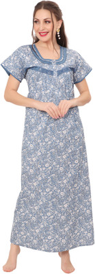 Ms.Lingies Women Maternity/Nursing Nighty(Blue)