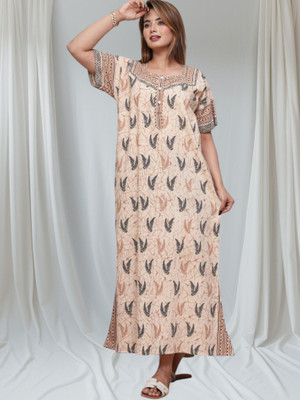 Shakti Enterprises Women Nighty(Beige)