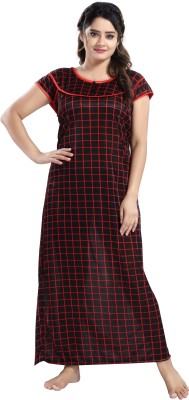 SHOPPING STATION Women Nighty(Black, Red)