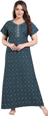 MANUSHREE Women Nighty(Dark Green)