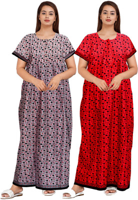 Retail Shopee Women Nighty Set(Multicolor)