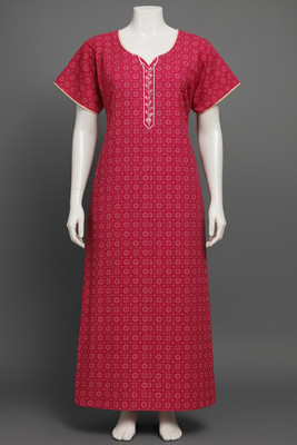 KushiNighties Women Nighty(Red)