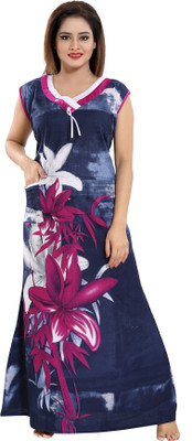 Nighty King Women Nightdress(Multicolor)