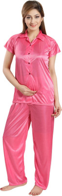 SHOPPING STATION Women Nighty(Pink)