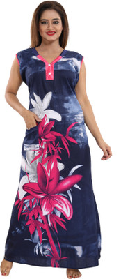 Nighty King Women Nightdress(Multicolor)