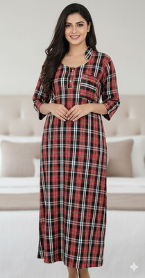 VISHWASH VASTRALAY Women Nightdress(Red)