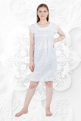 LDHSATI Women Nighty(White)
