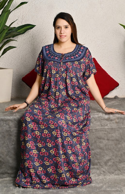 UpperCollection Women Nighty(Blue)