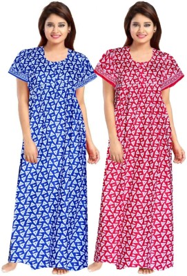 SNM Fashion Women Nighty(Blue, Pink)