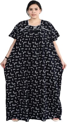 Bindass female collection Women Nighty(Black)