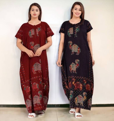 Homezilla Women Nighty(Multicolor)